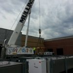 Assembling crane with counterweight. We used 88,000 lbs. of counterweight for this lift.