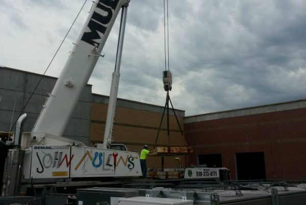Assembling crane with counterweight. We used 88,000 lbs. of counterweight for this lift.