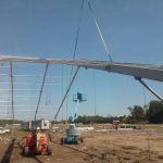 We use two straps to pick the sections.