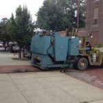 Backing up into the street. Taking the extra step of laying a plate out is just one of numerous lengths we take to ensure the jobsite it left the way we found it.