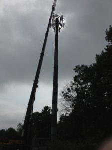 We used 140 ft. of main boom and 58 ft. of onboard jib for a total height of 198 ft. We used 11,500 lb. of counterweight.