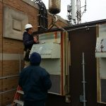 Rigging the old unit off.