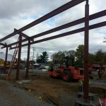 Almost complete. This is what the canopy looks like that covers the gas and fuel pumps at gas stations before its finishing touches.