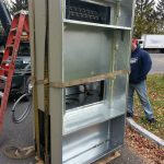 Rigging the new A/C unit. (Back)
