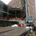 Unloading pieces off of the trailer. We delivered the units with our own trailers. You can have your units delivered to our yard and stored until the day your job takes place. This helps to ensure everything gets done for our customers in a efficient and timely manner.