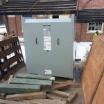 The new transformer we hauled to the jobsite that we had stored in our warehouse.