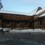 Backside of Bath House where crane will set up.