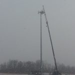 Using the jib for a total of 198 ft. of stick. Perfect size crane for this job.
