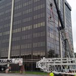Picking the luffer section with our 65 ton crane.