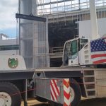 Our 220 ton crane set up at CESTM in Albany, New York setting cooling towers