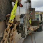 Using our rigging chains to help balance out the load.