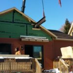Crane: Link-Belt 8690 (Lifting roof of home to add 2nd story floor- Waterford, NY)