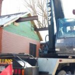 Crane: Link-Belt 8690 (Lifting roof of home to add 2nd story floor- Waterford, NY)