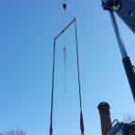Spreader bar used and chainfalls.