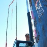 Crane: Link-Belt 8690 (Lifting roof of home to add 2nd story floor- Waterford, NY)