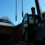 Crane: Link-Belt 8690 (Lifting roof of home to add 2nd story floor- Waterford, NY)