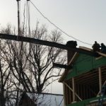 Crane: Link-Belt 8690 (Lifting roof of home to add 2nd story floor- Waterford, NY)