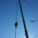 Crane: Link-Belt 8690 (Lifting roof of home to add 2nd story floor- Waterford, NY)