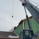 Crane: Link-Belt 8690 (Lifting roof of home to add 2nd story floor- Waterford, NY)