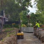 Crane: Link-Belt 822 (Installing precast concrete- Schenectady, NY)
