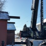 Crane: Link-Belt 8690 (Lifting roof of home to add 2nd story floor- Waterford, NY)