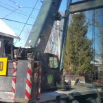 Crane: Link-Belt 8690 (Lifting roof of home to add 2nd story floor- Waterford, NY)