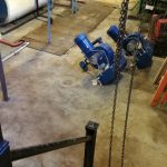 Rigging: Chiller into basement at the Schenectady County Courthouse (Schenectady, NY)