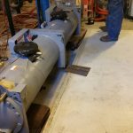 Rigging: Chiller into basement at the Schenectady County Courthouse (Schenectady, NY)