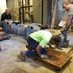 Rigging: Chiller into basement at the Schenectady County Courthouse (Schenectady, NY)