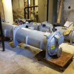 Rigging: Chiller into basement at the Schenectady County Courthouse (Schenectady, NY)