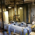 Rigging: Chiller into basement at the Schenectady County Courthouse (Schenectady, NY)