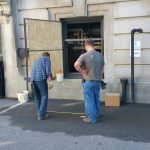 Rigging: Chiller into basement at the Schenectady County Courthouse (Schenectady, NY)