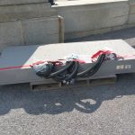 The chiller was disassembled completely because it would not fit in one piece. We will rig each individual piece and reassemble down in the basement.