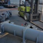Rigging: Chiller into basement at the Schenectady County Courthouse (Schenectady, NY)