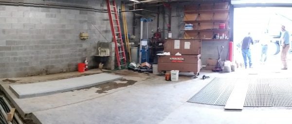 The concrete pad where we will be installing chiller.