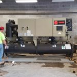 Chiller almost in place.