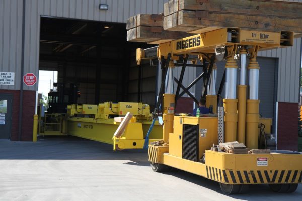 Mullins Rigging dismantling and replacement of new 20 ton overhead crane