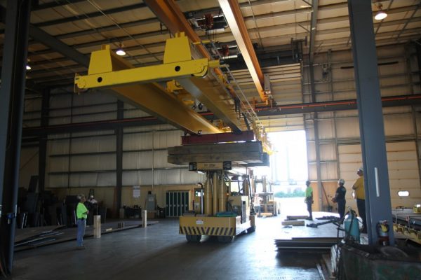 Mullins Rigging dismantling and replacement of new 20 ton overhead crane