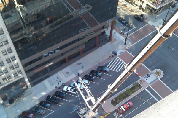 Mullins Rigging cooling tower coil replacement on 24 story Bldg. – Albany, N.Y.