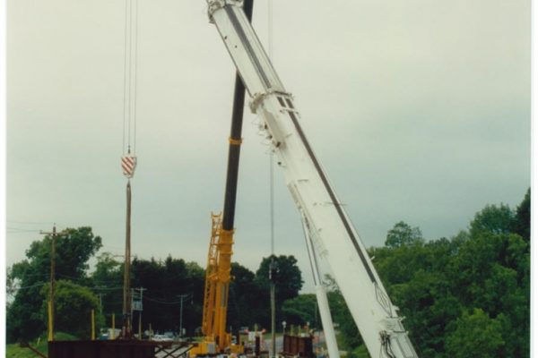 Mullins Rigging setting of bridge beams – Rt. 40 – Schaghticoke, N.Y.