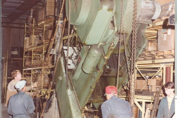 Mullins Rigging Punch Press at Troy bilt factory
